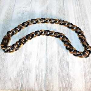 Black and Gold Tone Sant Morta Necklace